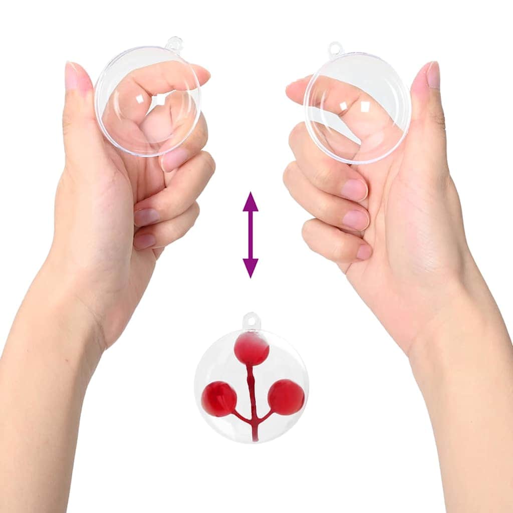 Cozy Christmas Bauble Set 25 pcs Transparent 8cm - Designer Finish