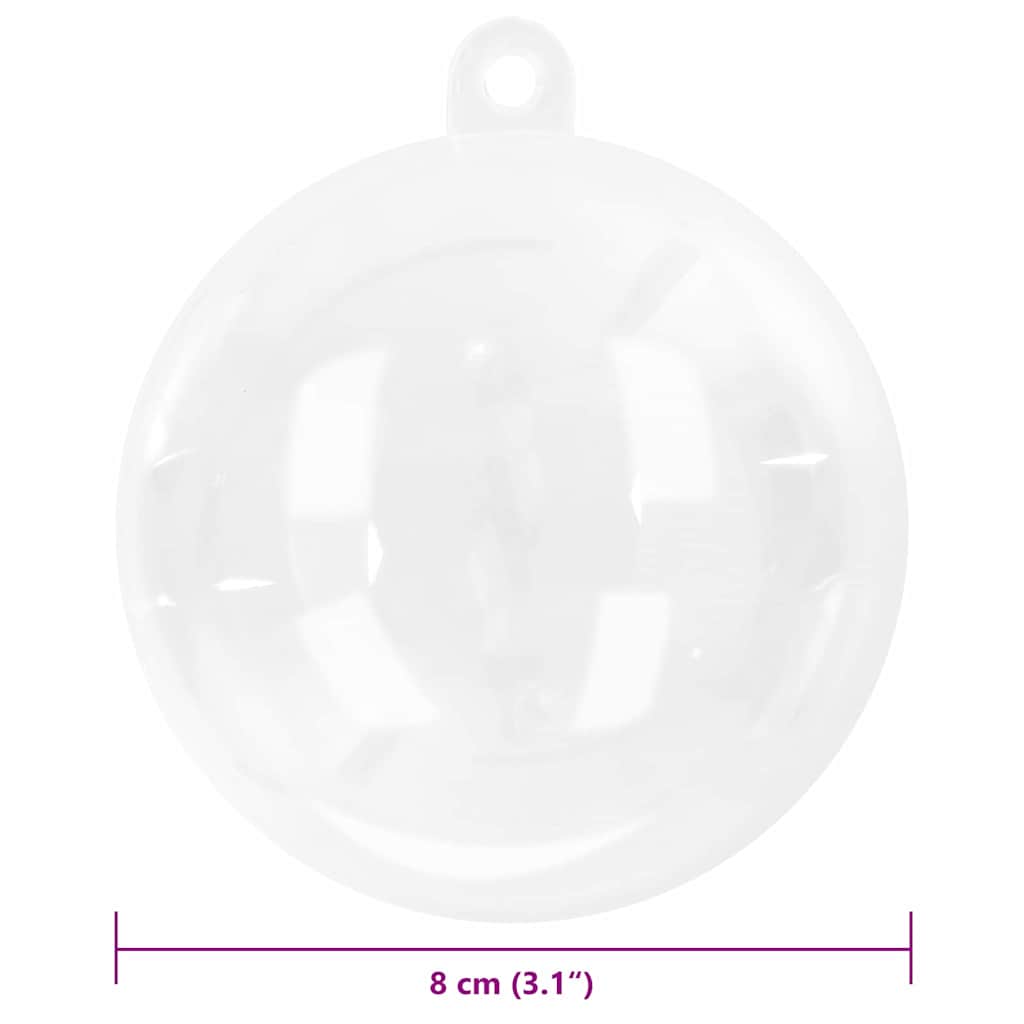 Cozy Christmas Bauble Set 25 pcs Transparent 8cm - Designer Finish