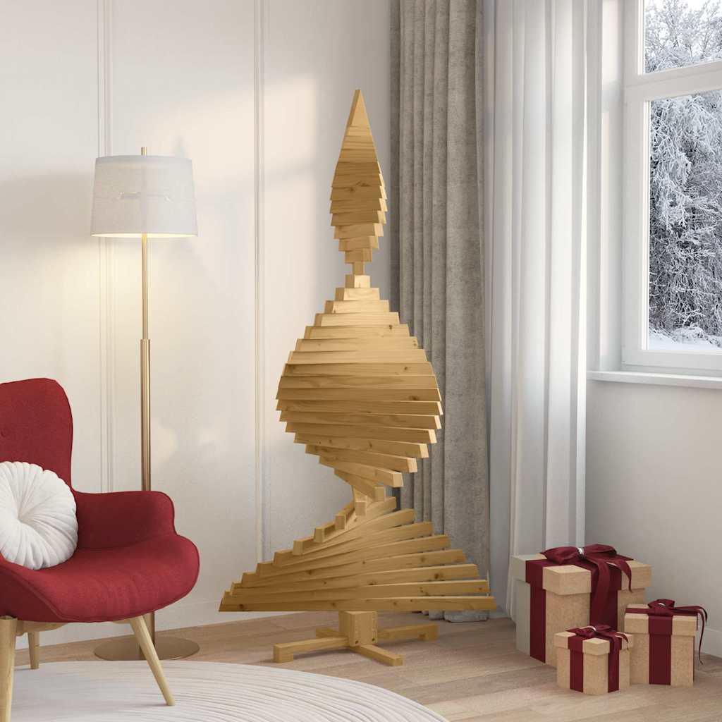 Cozy Christmas Trees with Stand Brown 180cm Solid pine wood - Designer