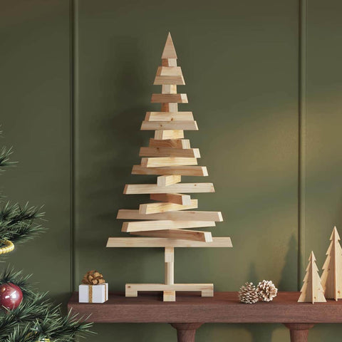 Cozy Christmas Trees with Stand Natural 90cm Solid pine wood - High