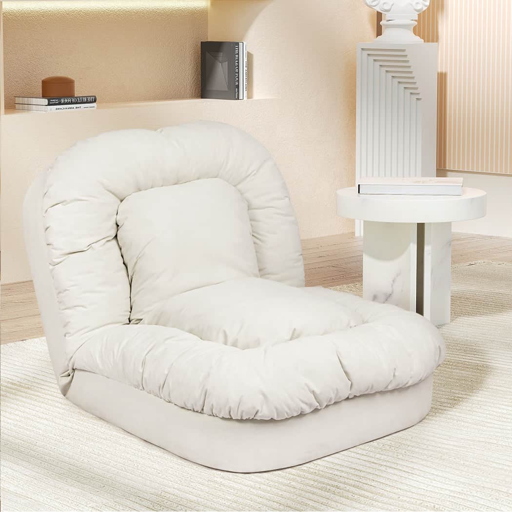 Cozy Convertible Lounge Floor Sofa Bed  Wood Finish Classic