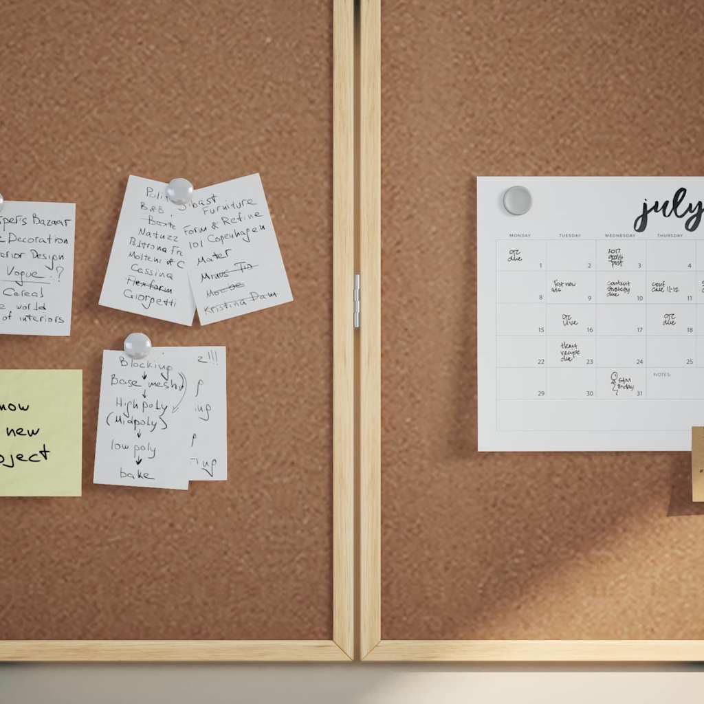 Cozy Cork Board Folding Brown  Solid pine wood - Home Dacor Essential