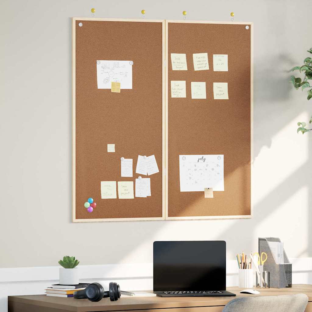 Cozy Cork Board Folding Brown  Solid pine wood - Home Dacor Essential