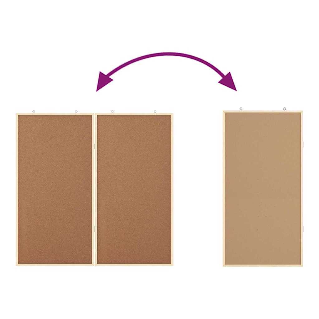 Cozy Cork Board Folding Brown Solid pine wood - Home Dacor Essential, Brown colour