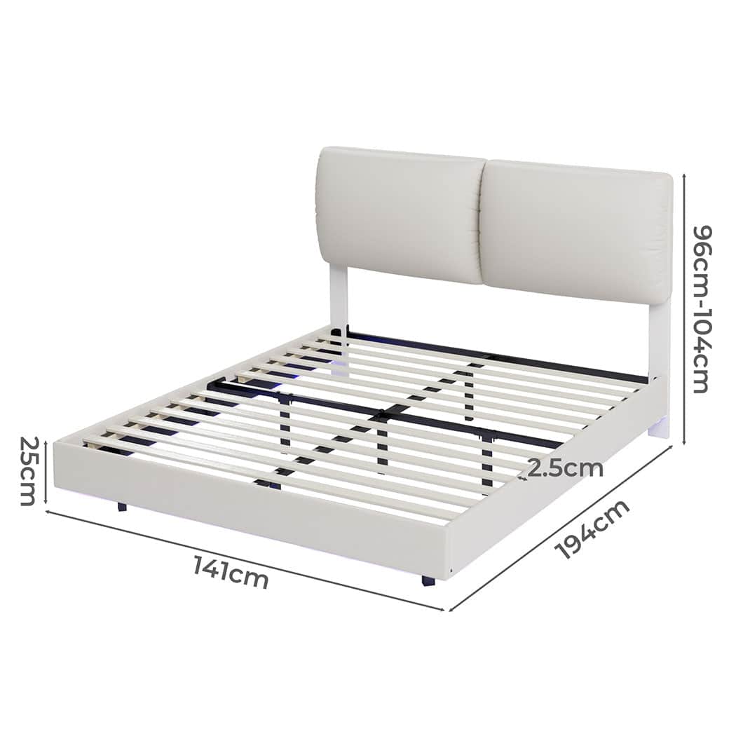 Cozy Double Floating Bed Frame  Space-Saving Design Classic
