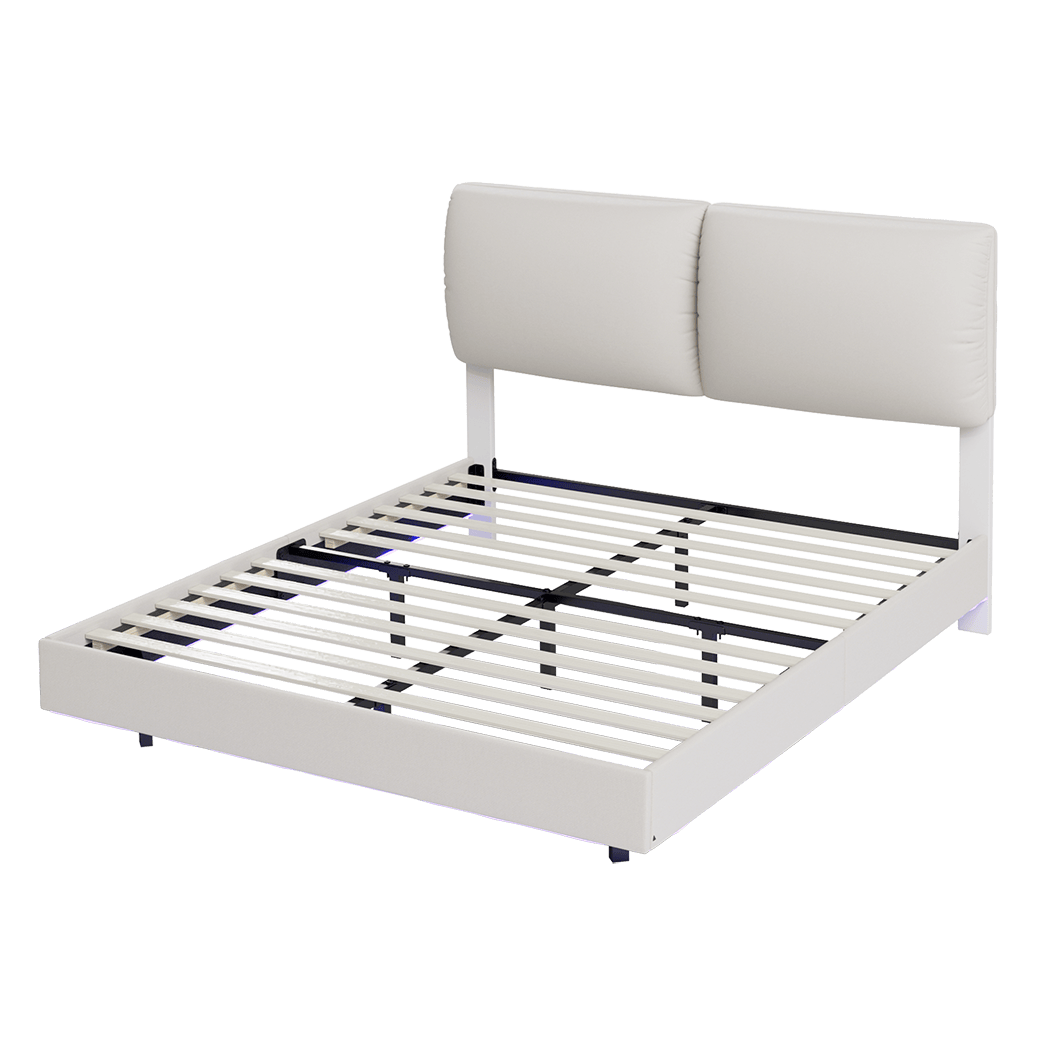 Cozy Double Floating Bed Frame  Space-Saving Design Classic