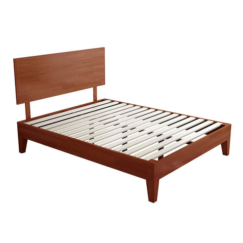 Cozy Double Rubberwood Bed Frame  Soft Cushion Classic Durable