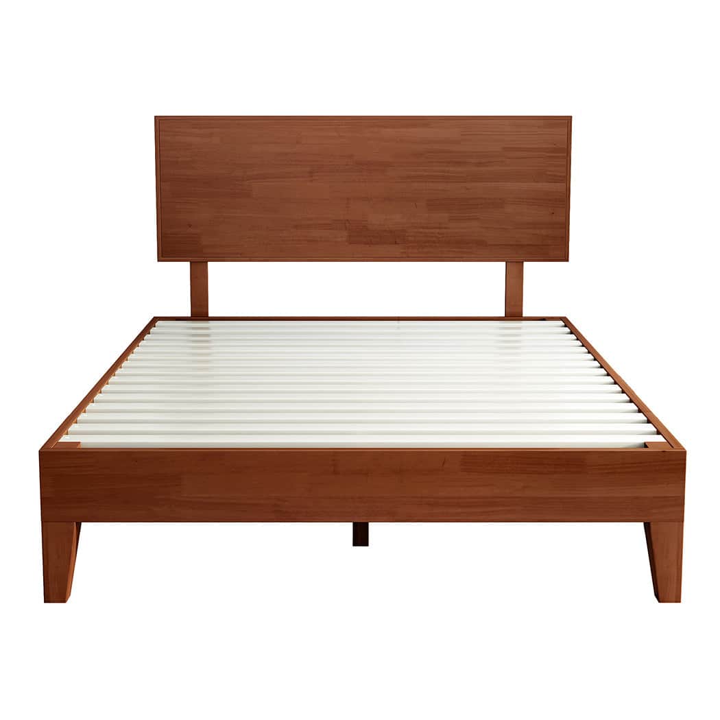 Cozy Double Rubberwood Bed Frame  Soft Cushion Classic Durable