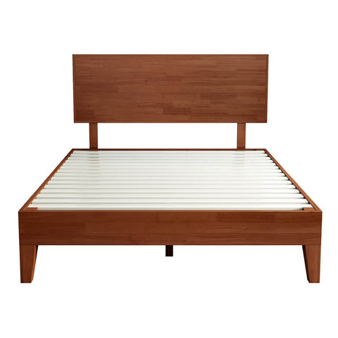 Cozy Double Rubberwood Bed Frame  Soft Cushion Classic Durable