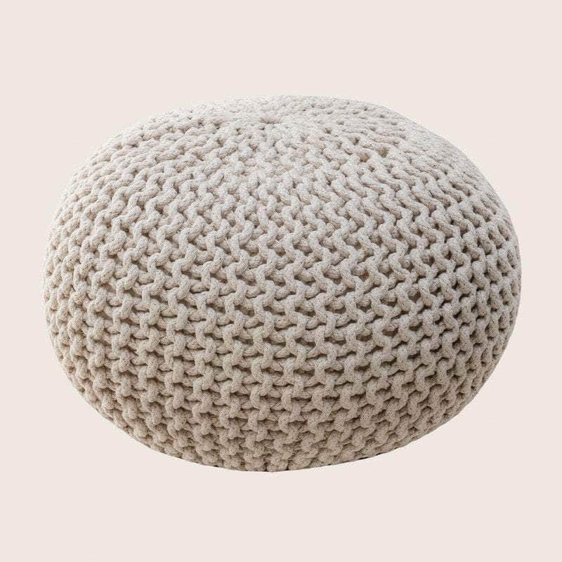 Cozy Hand-Knitted Ottoman Pouffe Footstool: Stylish Comfort