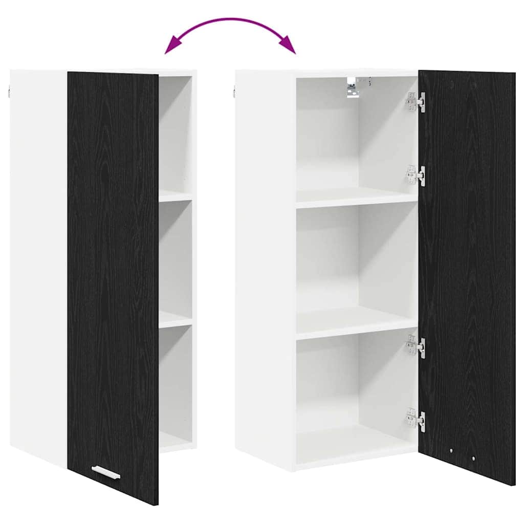 Cozy Hanging Cabinet Riga Black Oak Engineered Wood - Home Dacor