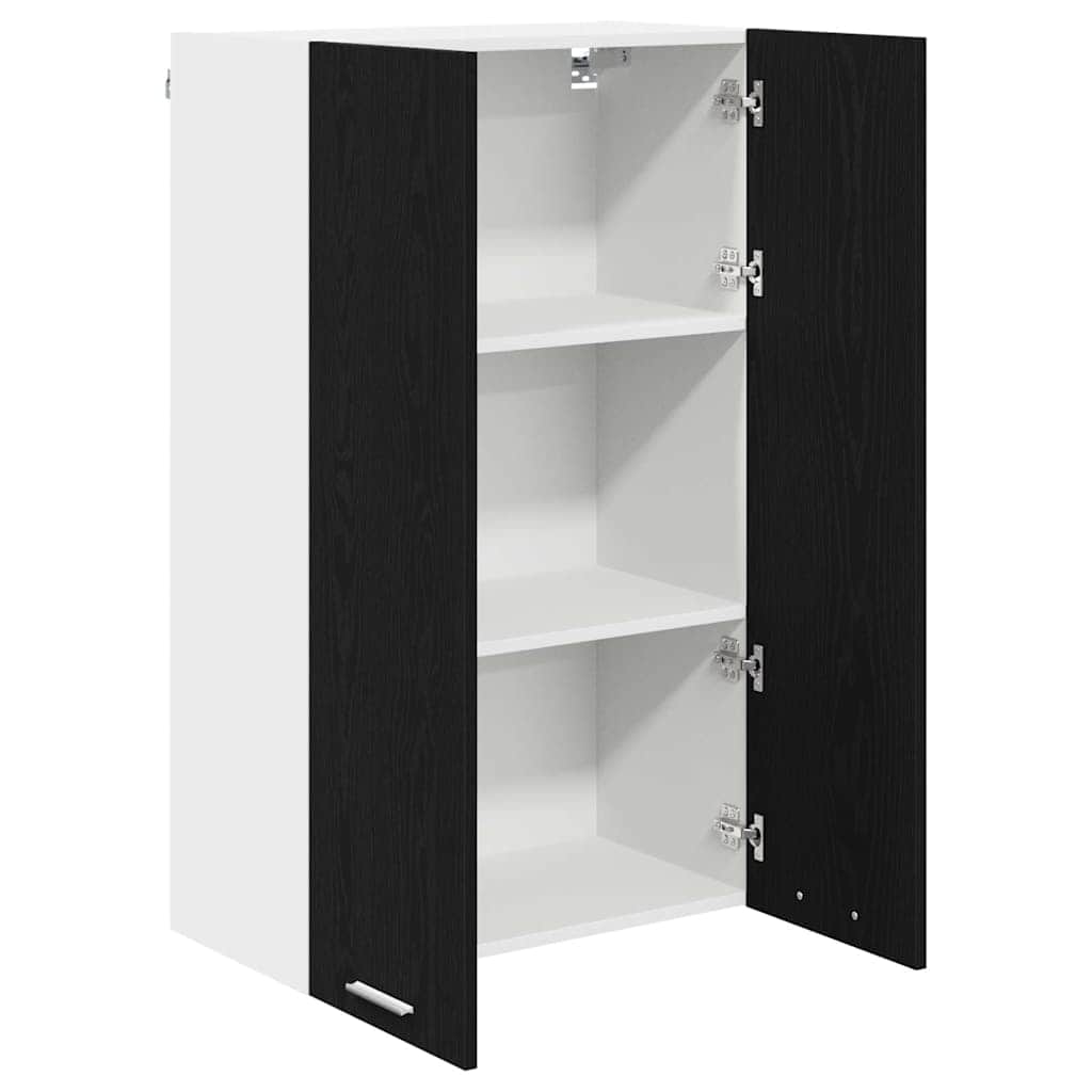 Cozy Hanging Cabinet Riga Black Oak Engineered Wood - Sleek Modern