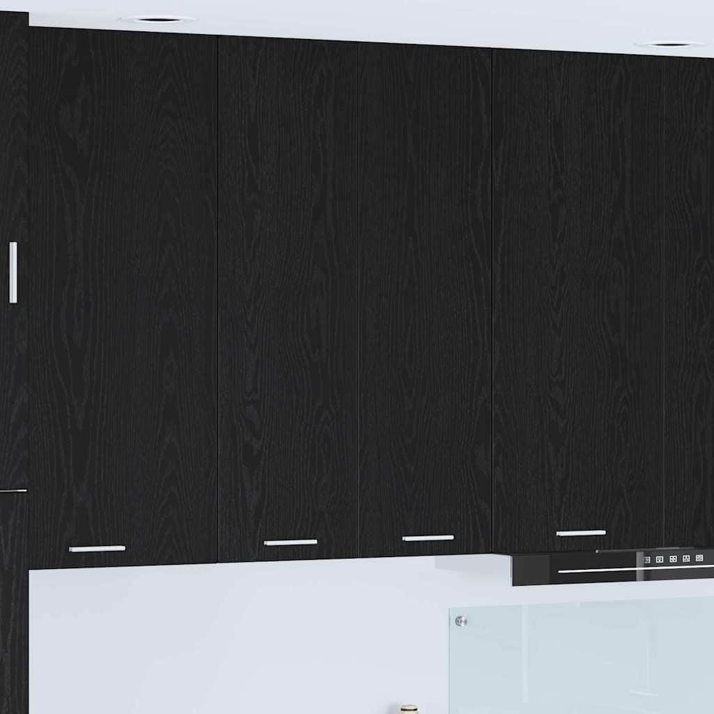 Cozy Hanging Cabinet Riga Black Oak Engineered Wood - Sleek Modern