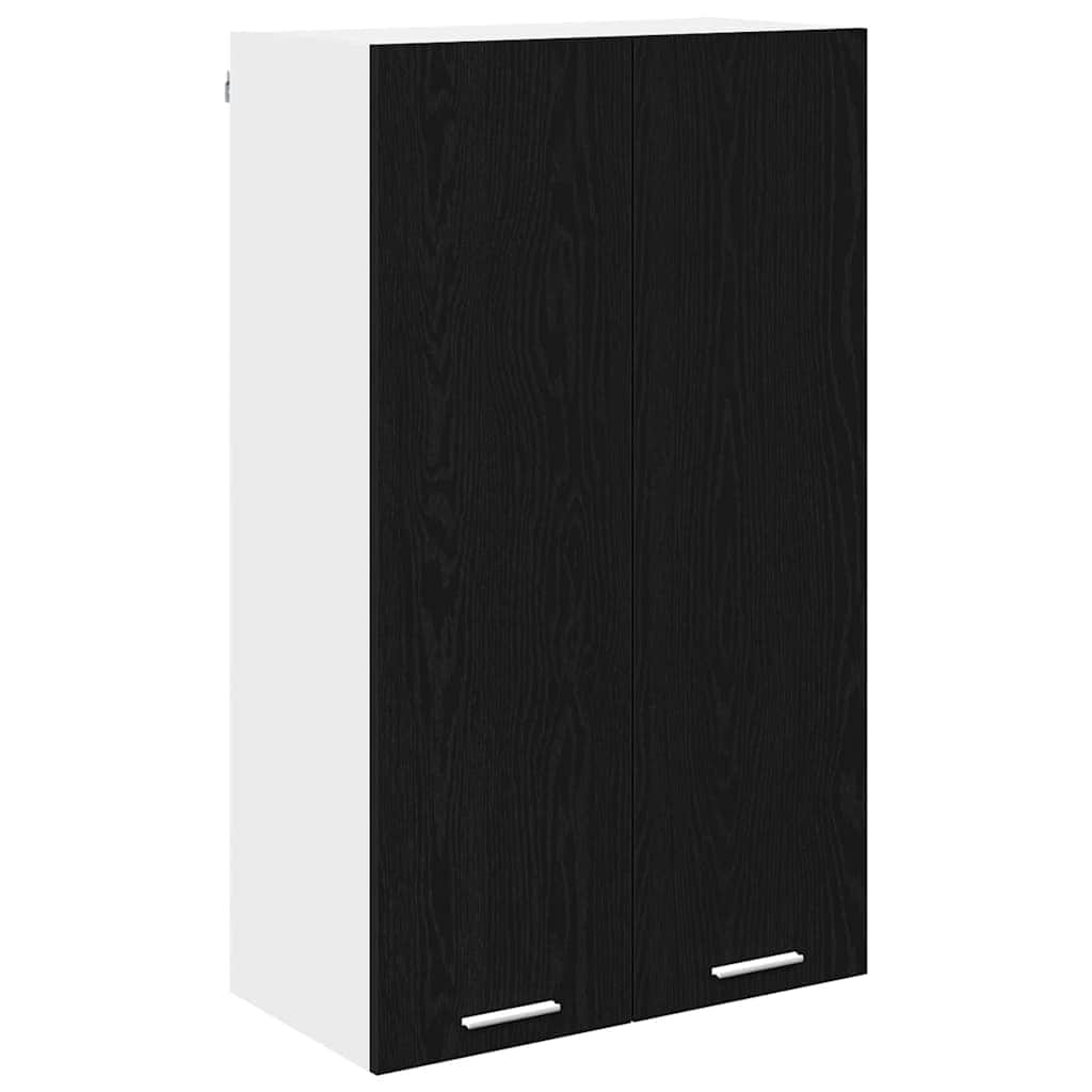 Cozy Hanging Cabinet Riga Black Oak Engineered Wood - Sleek Modern