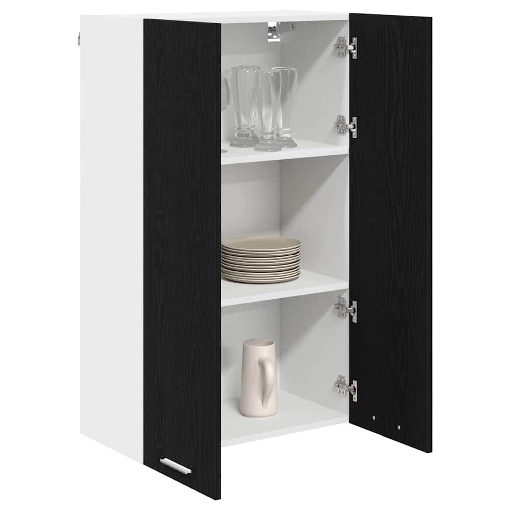 Cozy Hanging Cabinet Riga Black Oak Engineered Wood - Sleek Modern