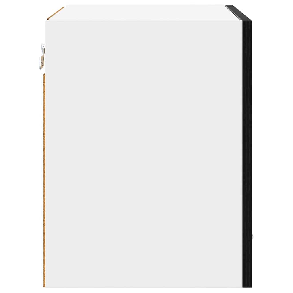 Cozy Hanging Cabinet with Shelf Riga 2 pcs Black Oak - Sturdy Frame