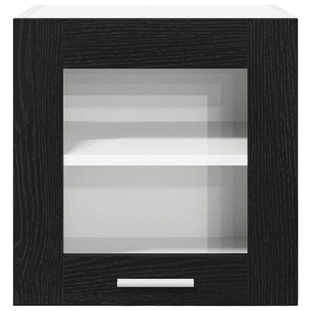 Cozy Hanging Cabinet with Shelf Riga 2 pcs Black Oak - Sturdy Frame | 2 Pcs