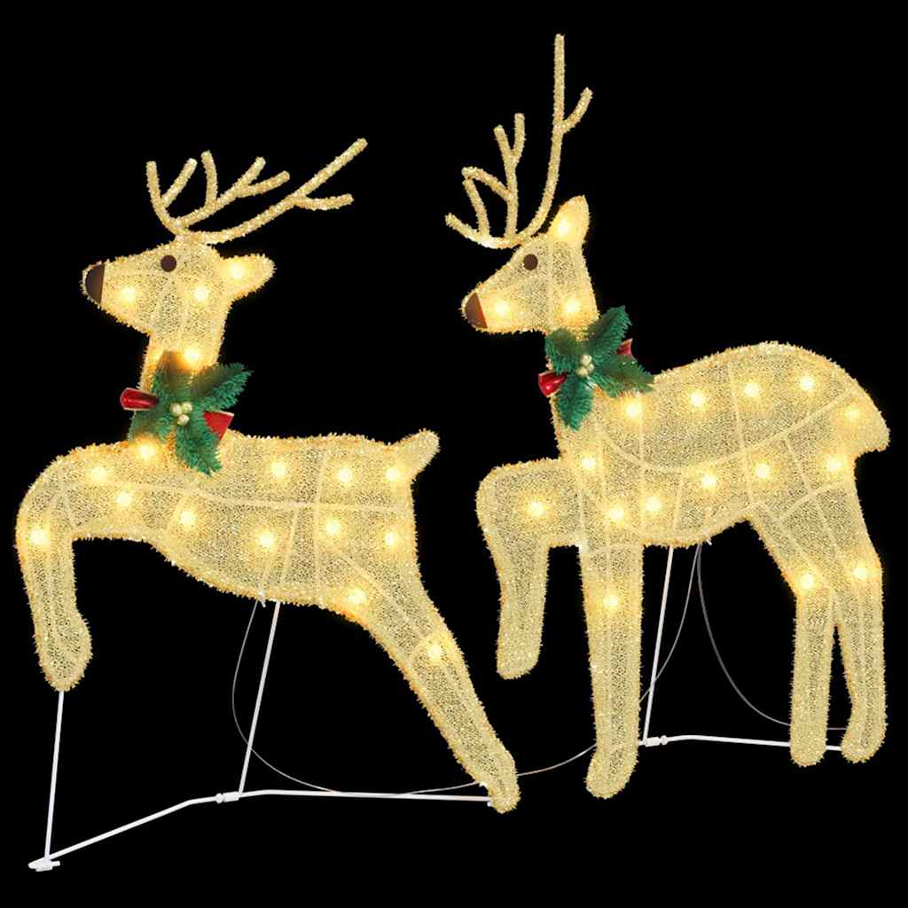 Cozy LED Reindeers 2 pcs Warm White Fabric - High Quality Build