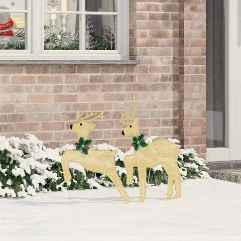 Cozy LED Reindeers 2 pcs Warm White Fabric - High Quality Build