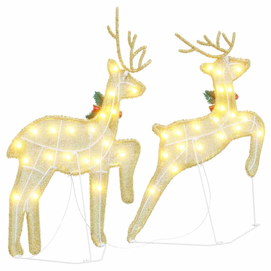 Cozy LED Reindeers 2 pcs Warm White Fabric - High Quality Build