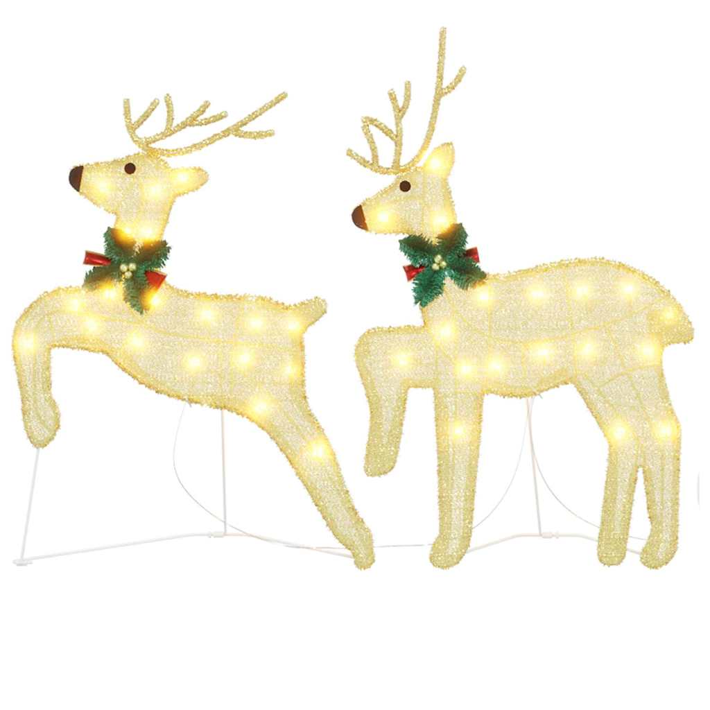 Cozy LED Reindeers 2 pcs Warm White Fabric - High Quality Build, Fabric finish