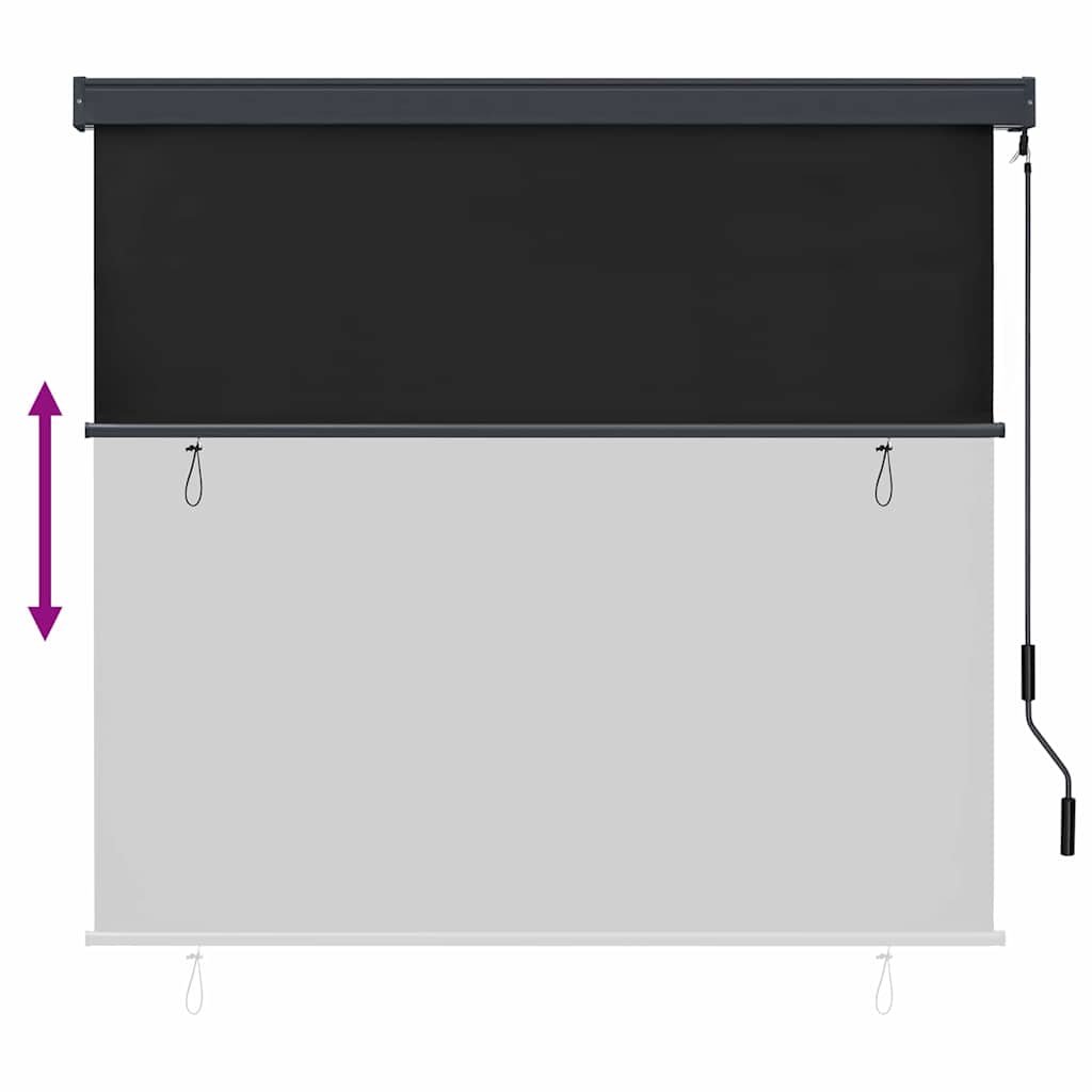 Cozy Outdoor Roller Blind Striped Anthracite Fabric - Premium Comfort, Fabric finish