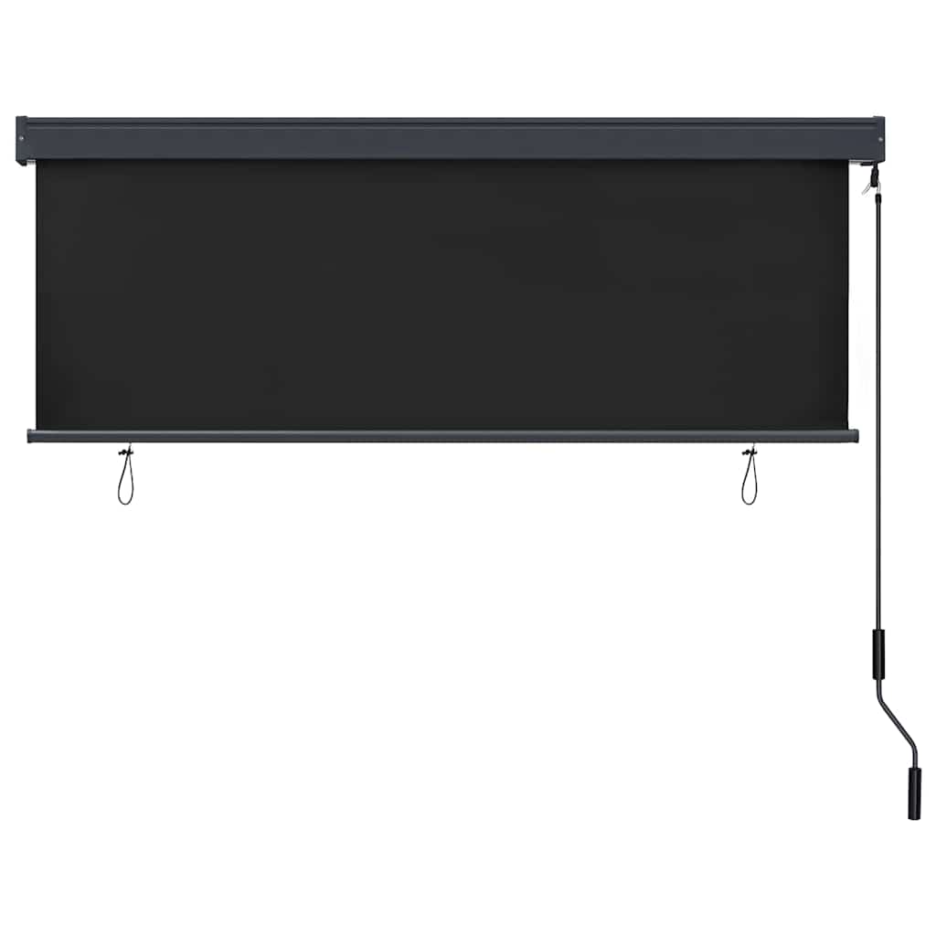 1vty - Cozy Outdoor Roller Blind Striped Anthracite Fabric - Premium Comfort