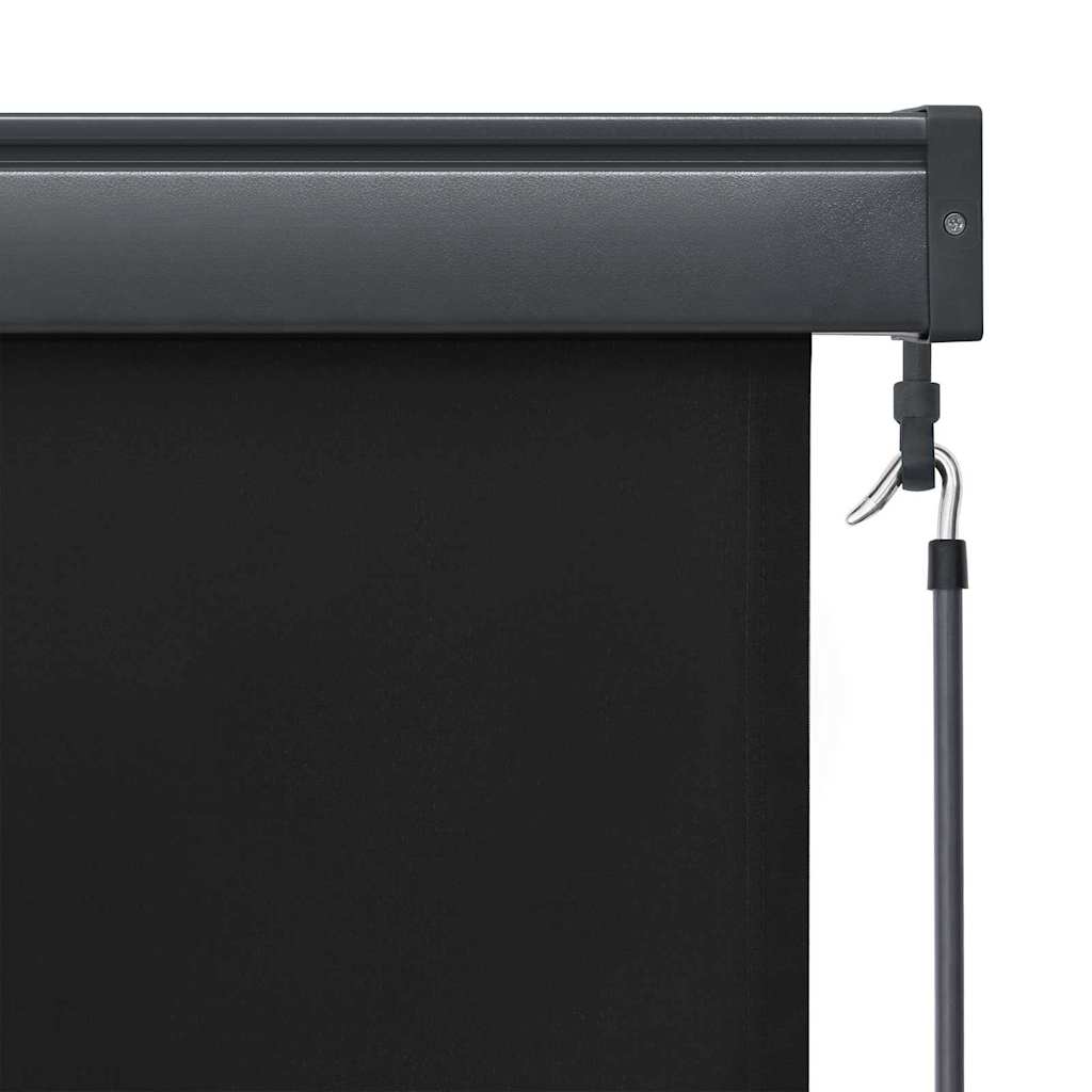 Cozy Outdoor Roller Blind Striped Anthracite Fabric - Premium Comfort, 1vty