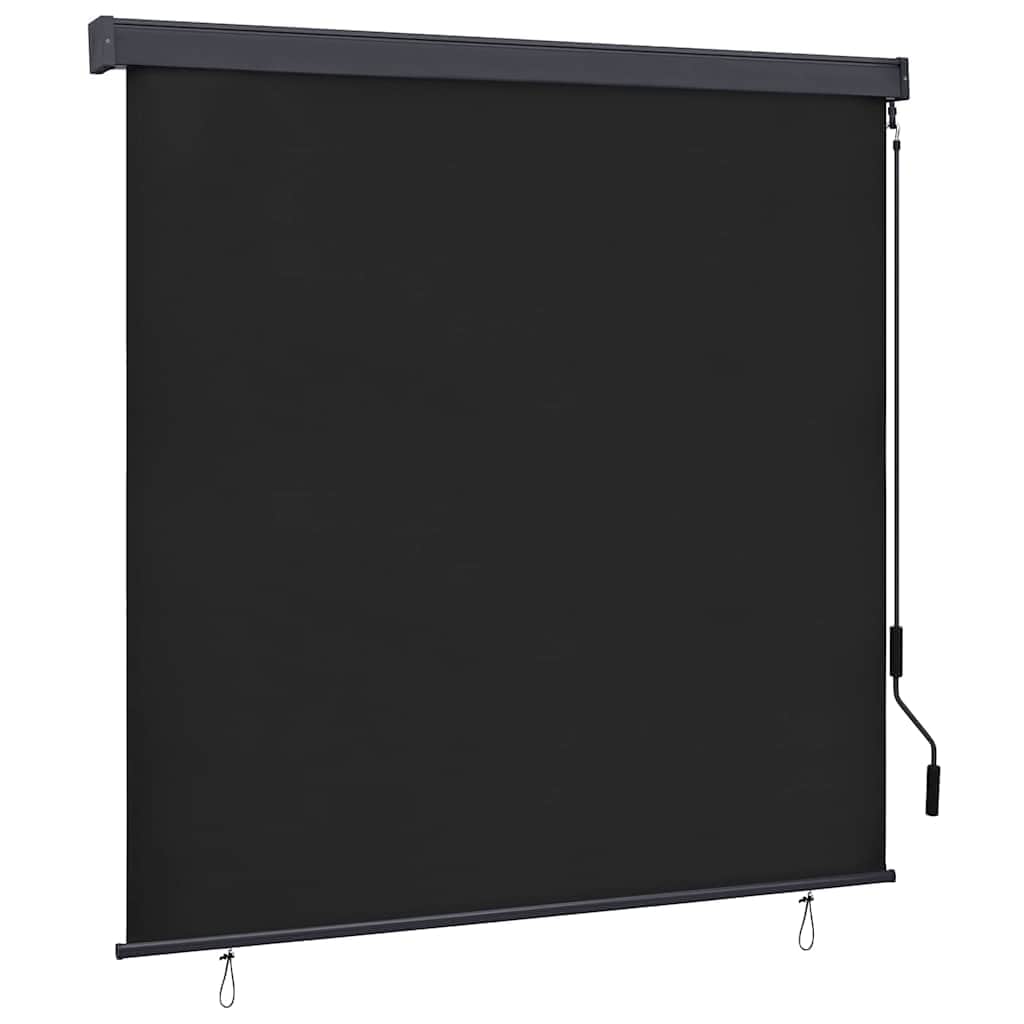 Cozy Outdoor Roller Blind Striped Anthracite Fabric - Premium Comfort
