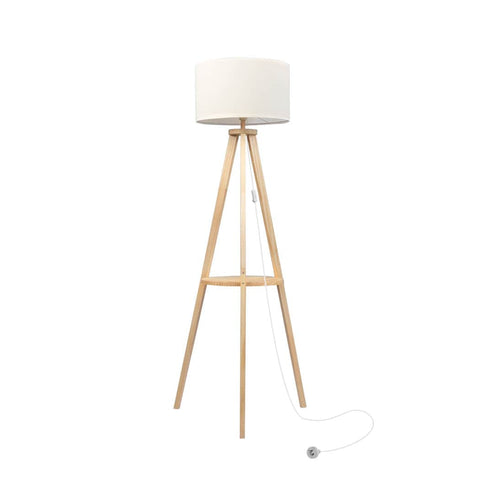 Cozy Tripod Floor Lamp with Shelf  Foldable Function Classic