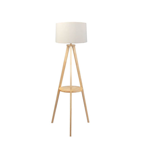 Cozy Tripod Floor Lamp with Shelf  Foldable Function Classic