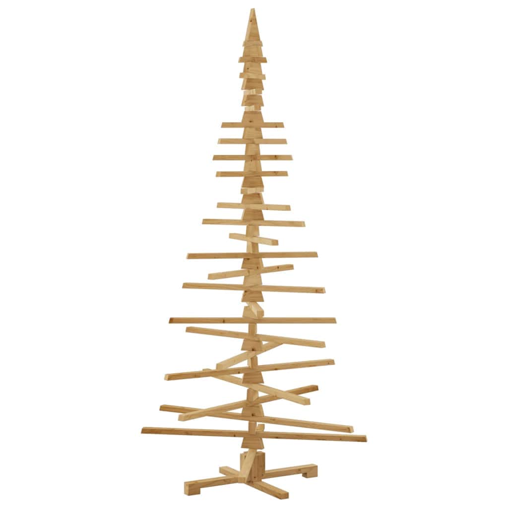 Cozy Wooden Christmas Tree with Stand Brown 210cm Solid pine wood - Soft