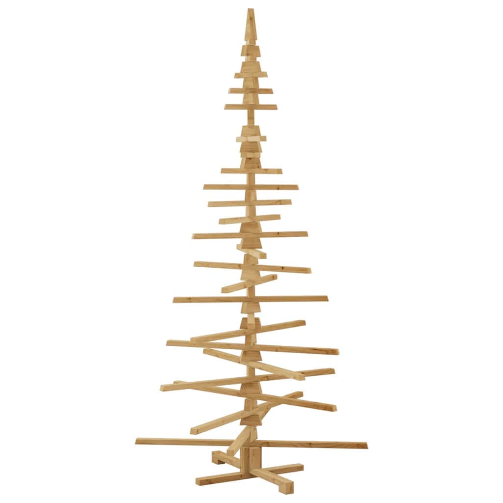 Cozy Wooden Christmas Tree with Stand Brown 210cm Solid pine wood - Soft