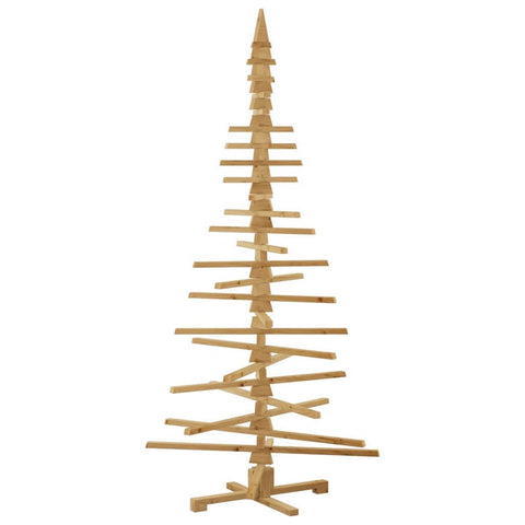 Cozy Wooden Christmas Tree with Stand Brown 210cm Solid pine wood - Soft