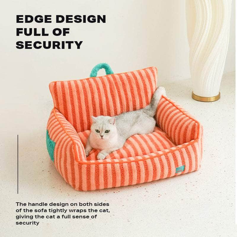 CozyCats Pet Sofa: Washable Plush Bed with Removable Cover