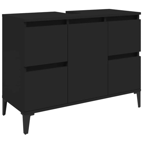 Crafted Vanity Storage Engineered Wood Cabinet Black