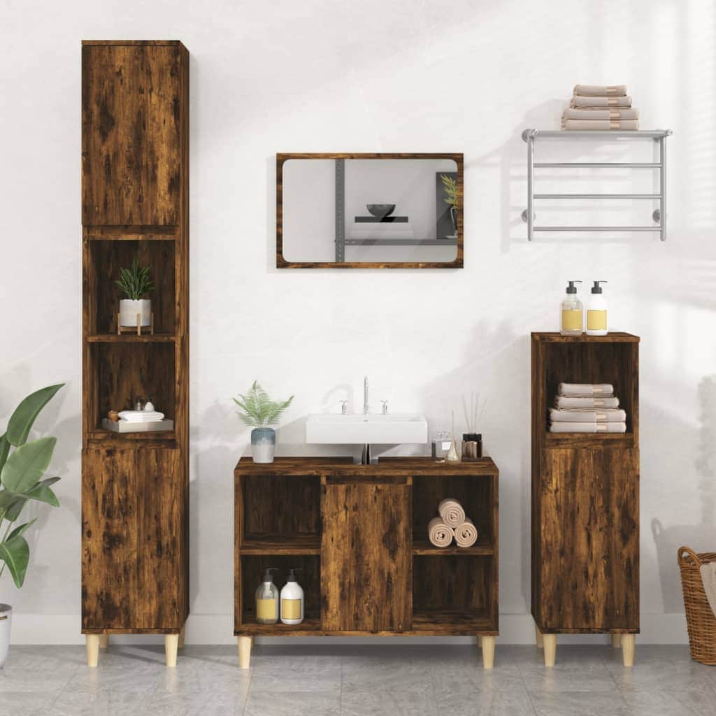 Crafted Vanity Storage Engineered Wood Cabinet White