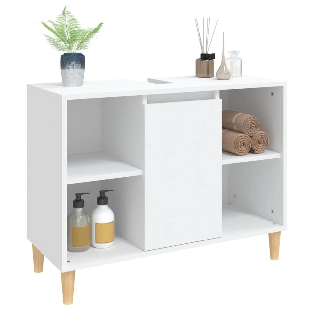 Crafted Vanity Storage Engineered Wood Cabinet White