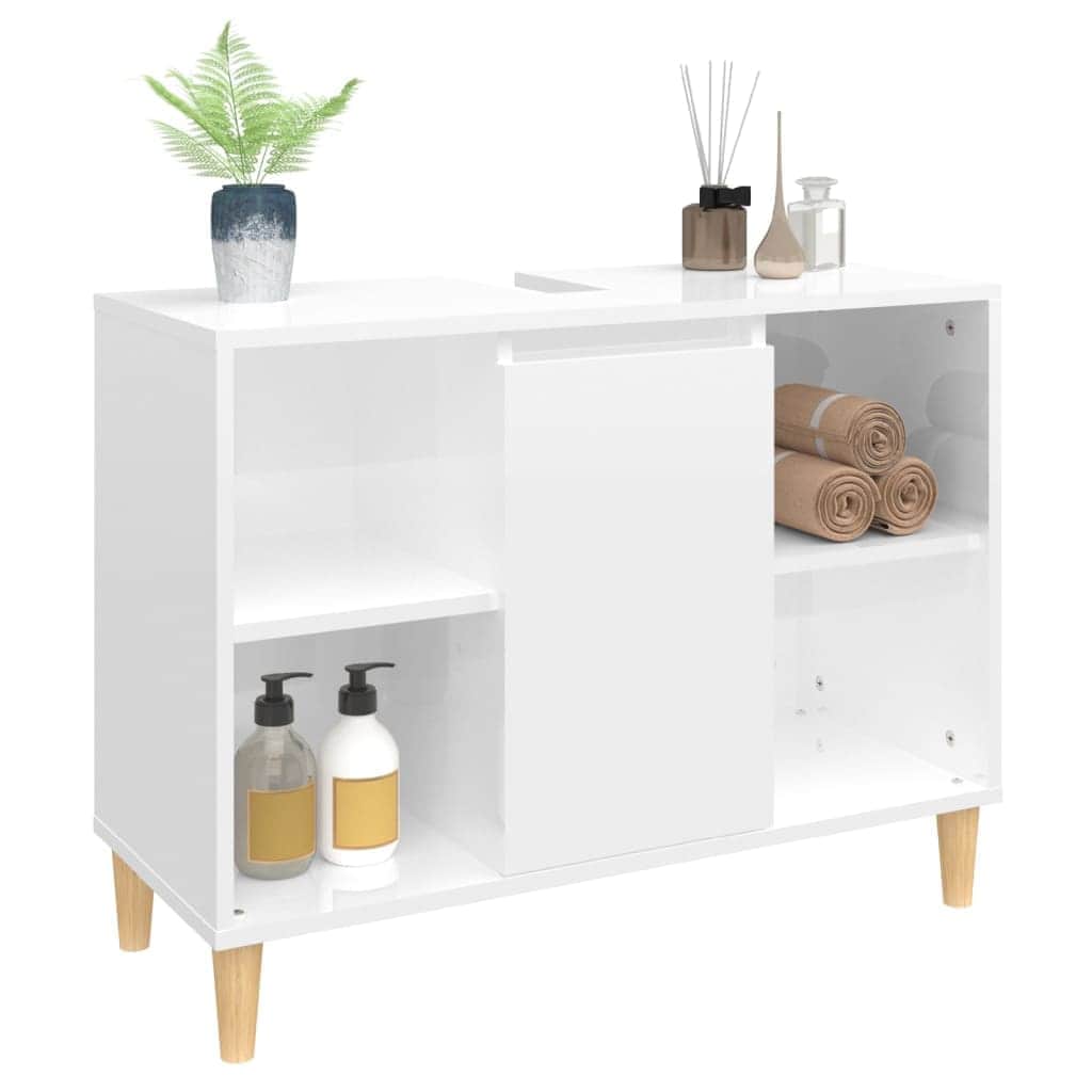 Crafted Vanity Storage Engineered Wood Cabinet White
