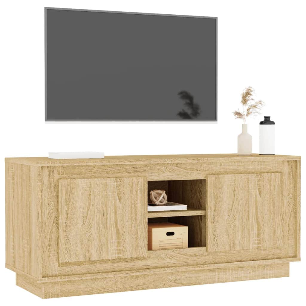Crafted White Engineered Wood TV Cabinet for Stylish Interiors
