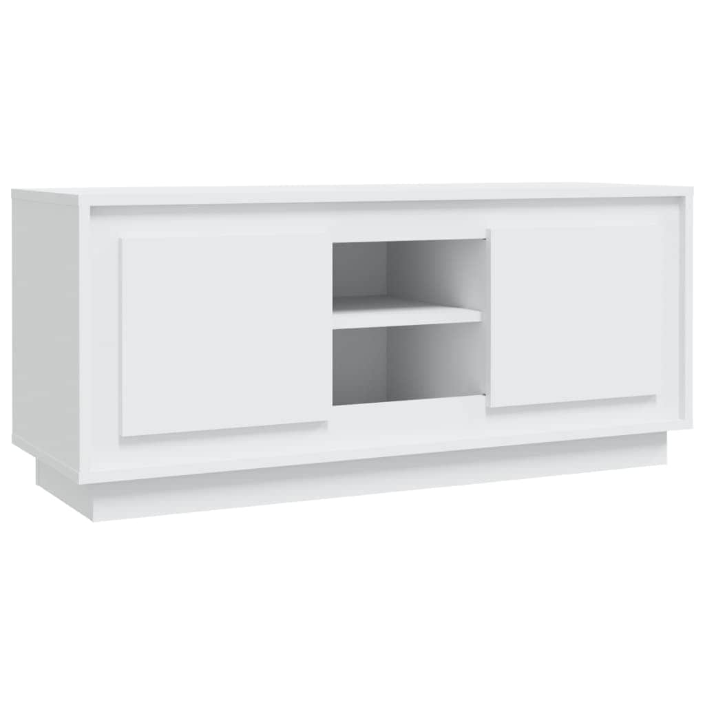 Crafted White Engineered Wood TV Cabinet for Stylish Interiors