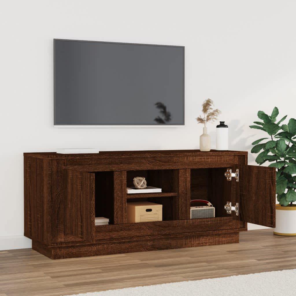 Crafted White Engineered Wood TV Cabinet for Stylish Interiors