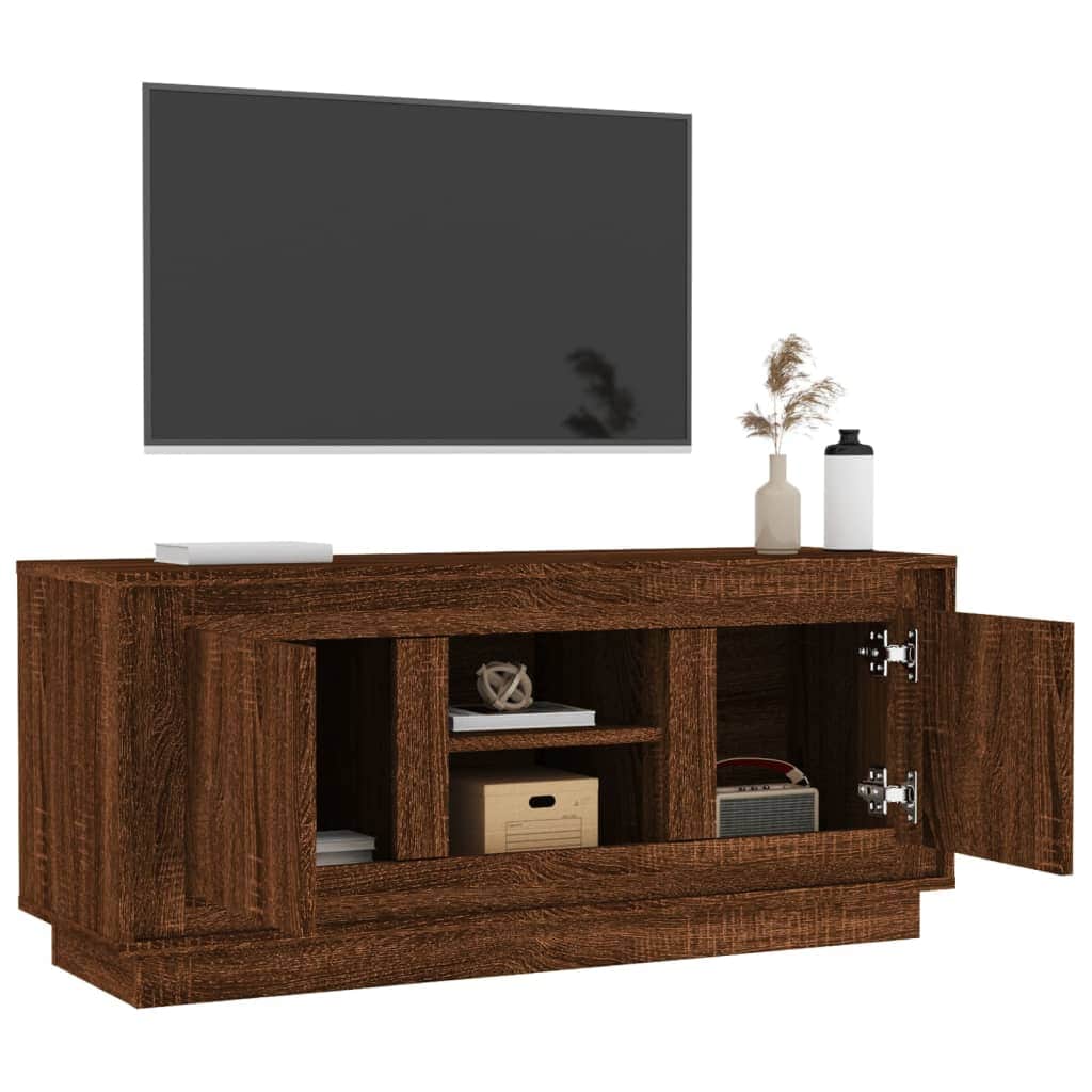 Crafted White Engineered Wood TV Cabinet for Stylish Interiors