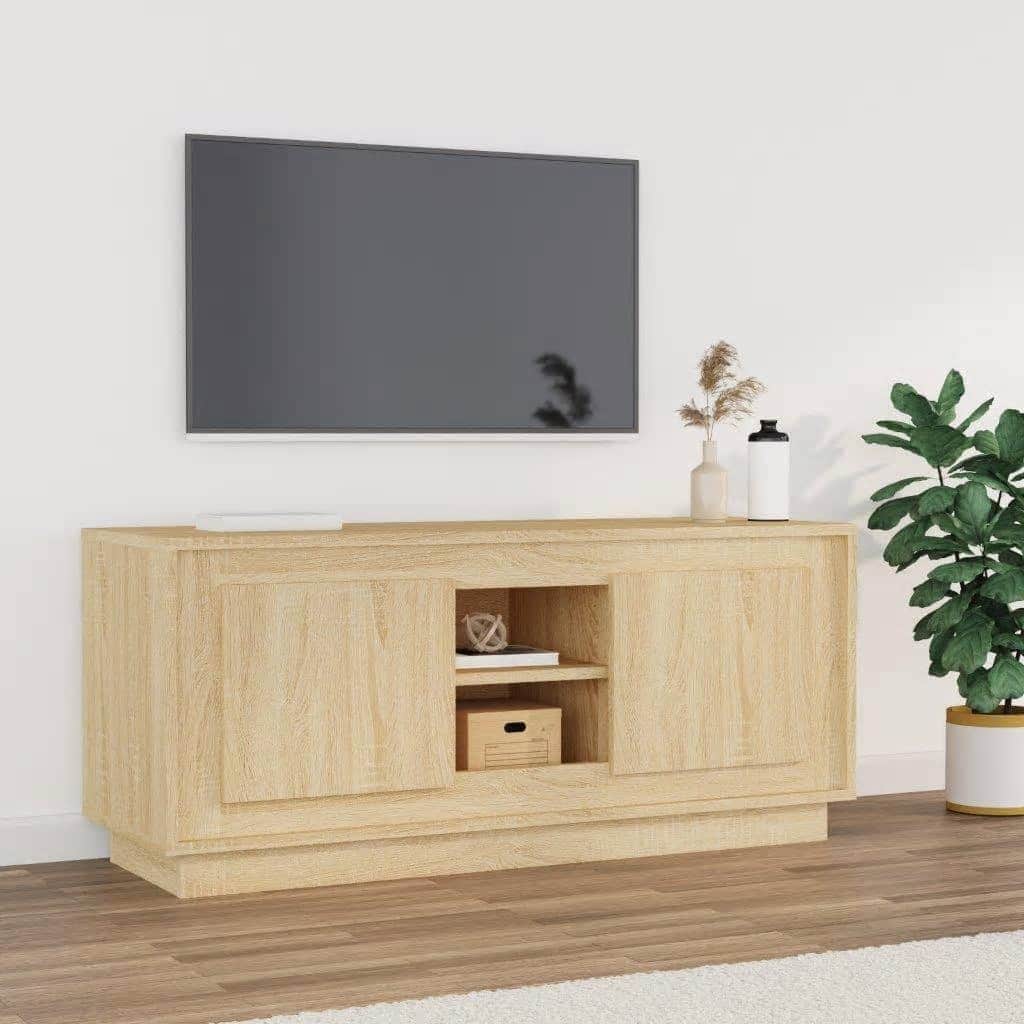 Crafted White Engineered Wood TV Cabinet for Stylish Interiors