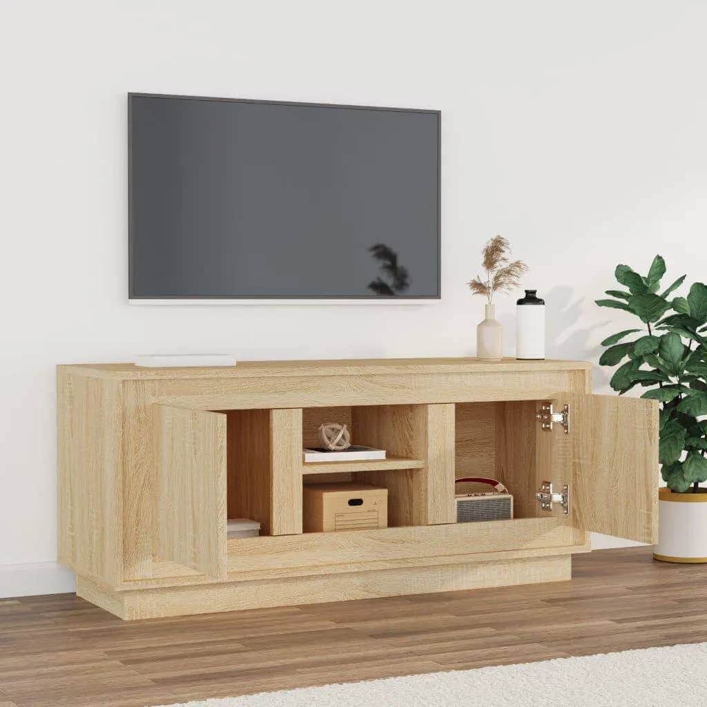 Crafted White Engineered Wood TV Cabinet for Stylish Interiors