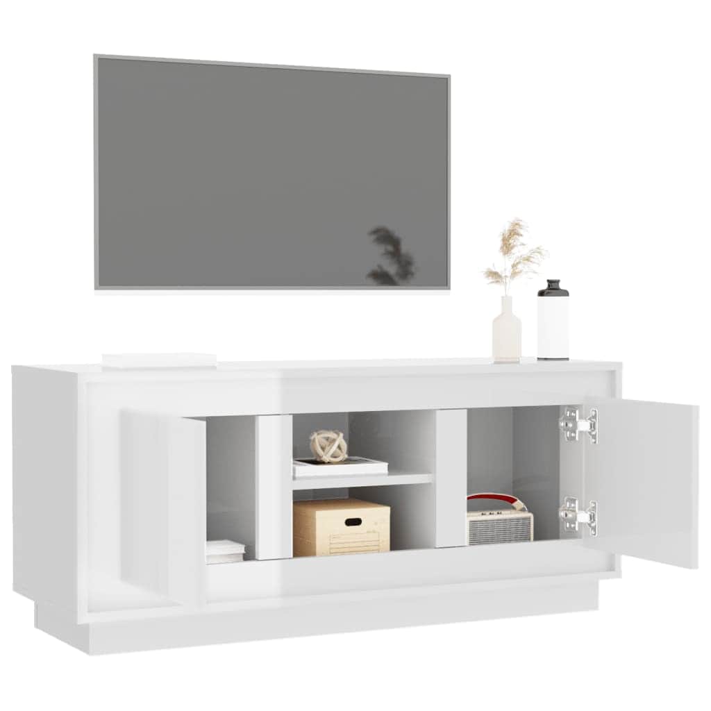 Crafted White Engineered Wood TV Cabinet for Stylish Interiors