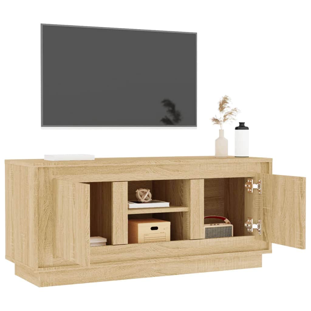 Crafted White Engineered Wood TV Cabinet for Stylish Interiors