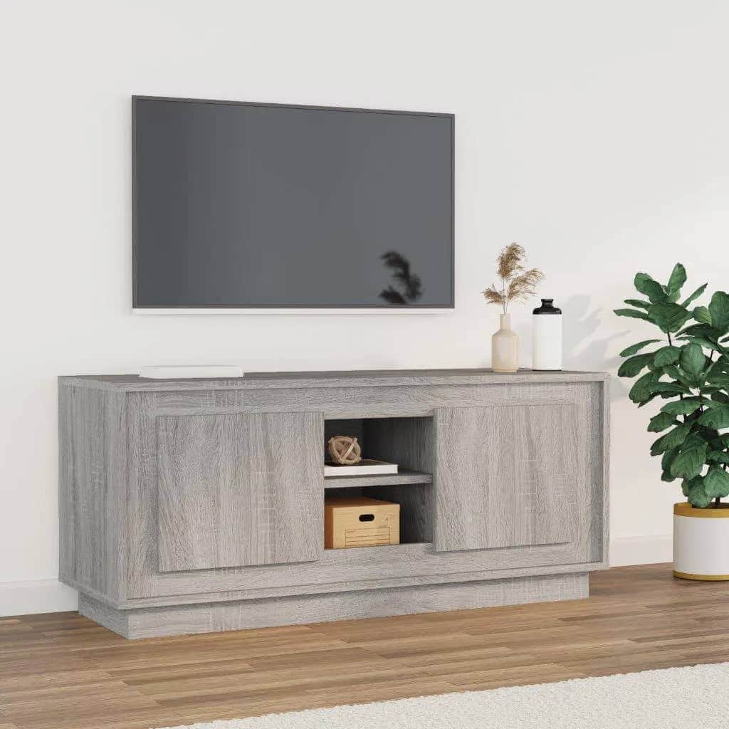 Crafted White Engineered Wood TV Cabinet for Stylish Interiors