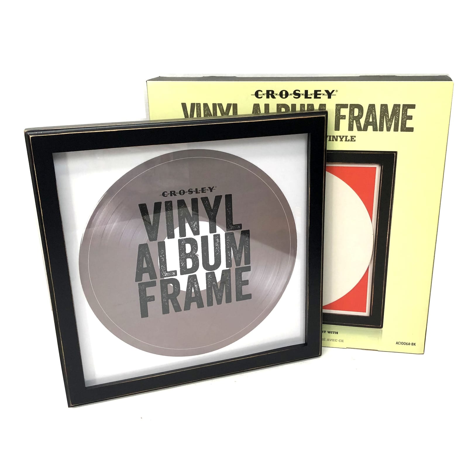 Black colour - Lp Vinyl Record Wall Display Wood Frame - Black