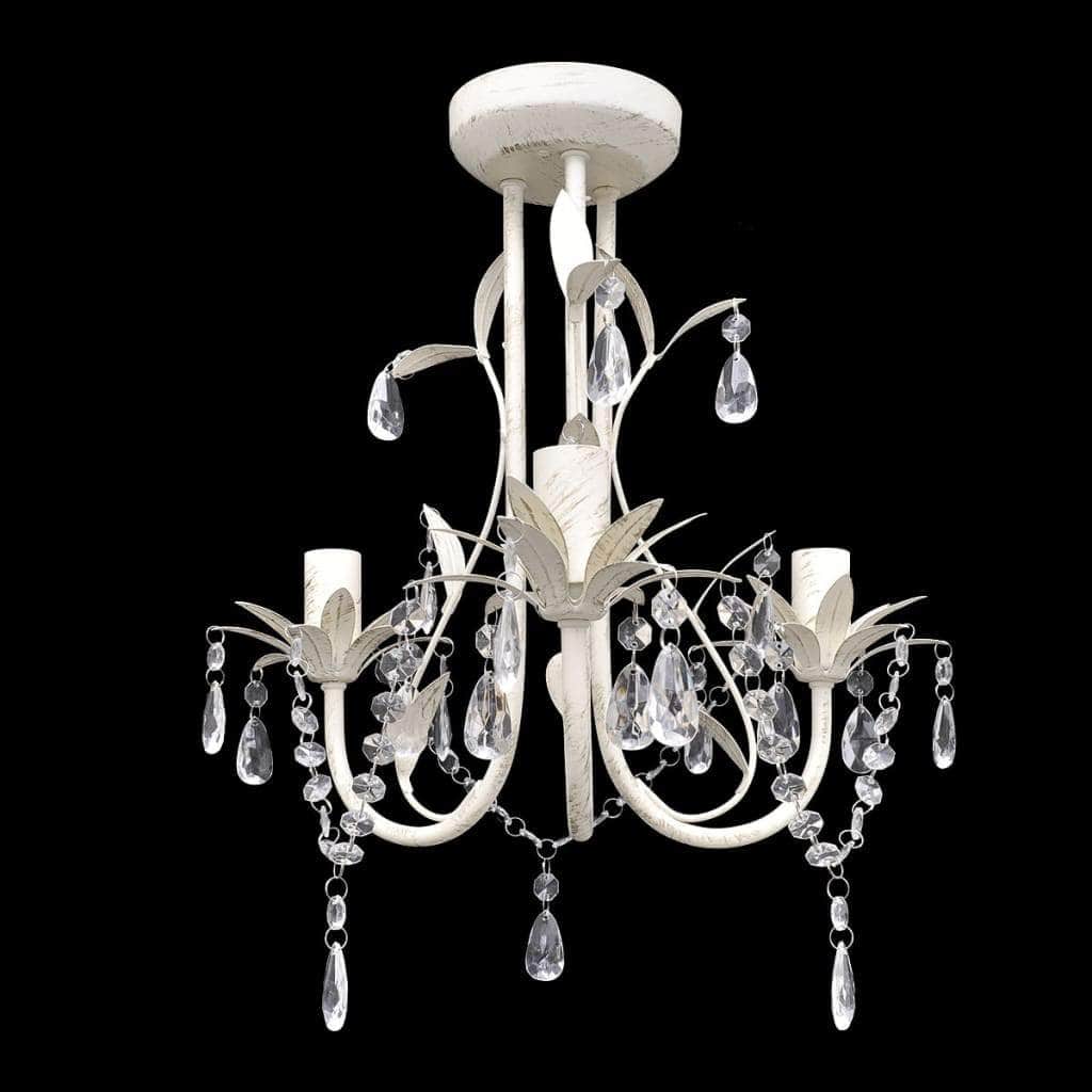 Crystal Pendant Ceiling Lamp Chandeliers 2 pcs Elegant White - Simple deals